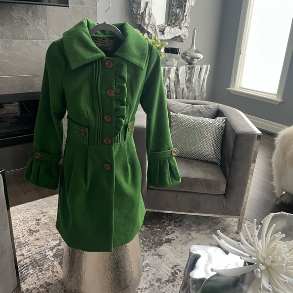 Pink Martini Jackets & Blazers - Pink martini green prettiest ever 👢coat size medium👢 fall pretty 👢